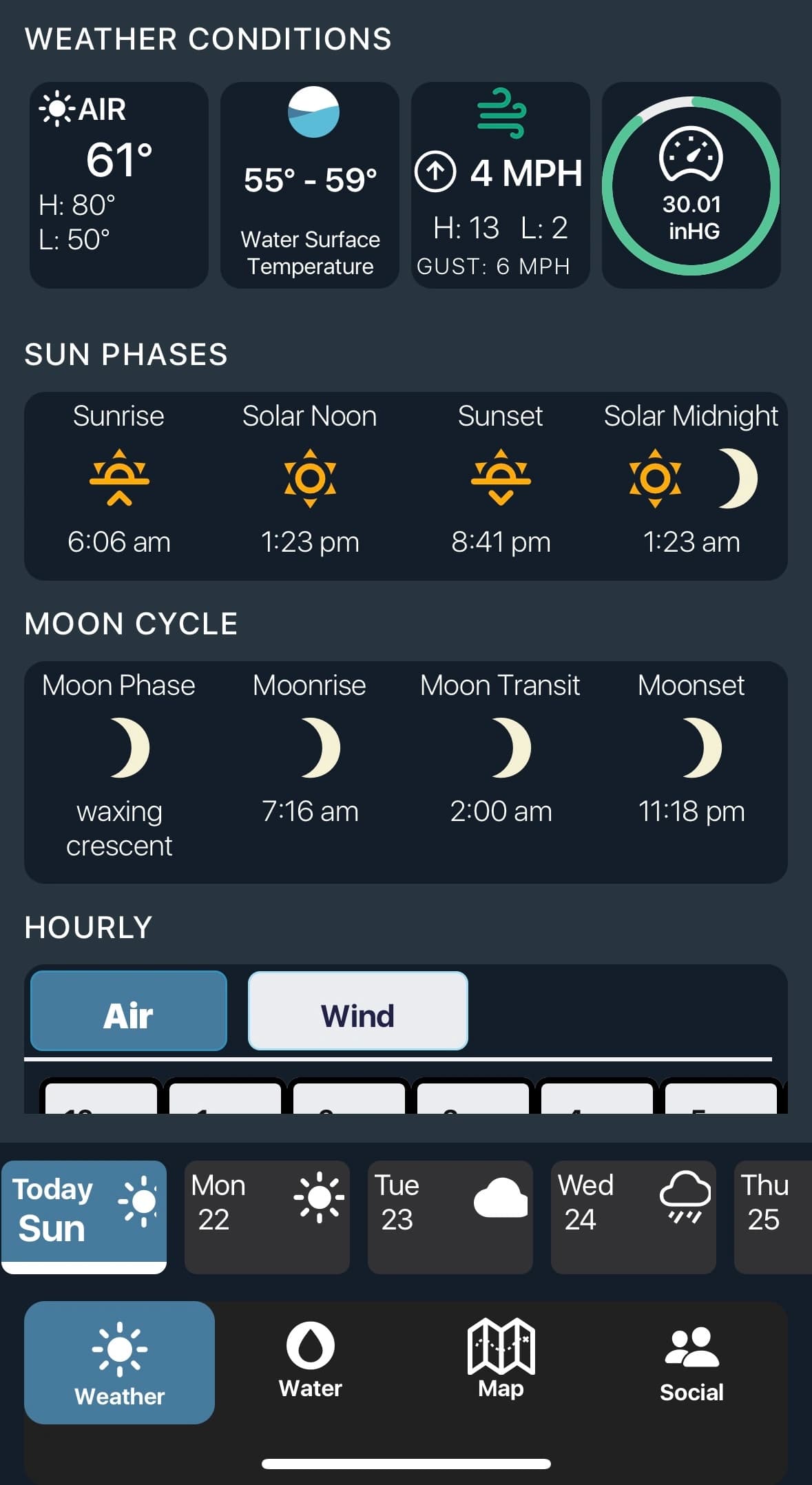 Mobile App Lake Detail Screen